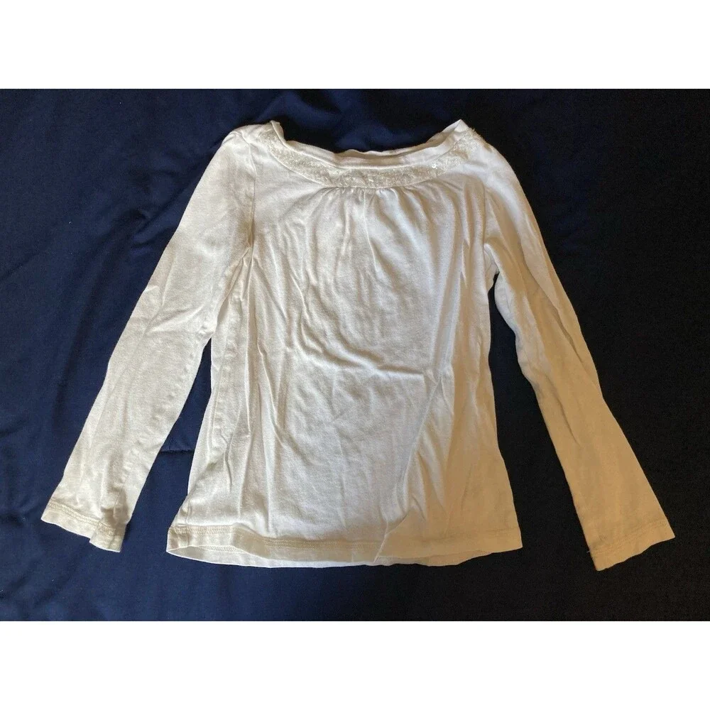 XS (4-5) Gap Kids girl clothes - 1 piece long sleeved shirt | solid white theme